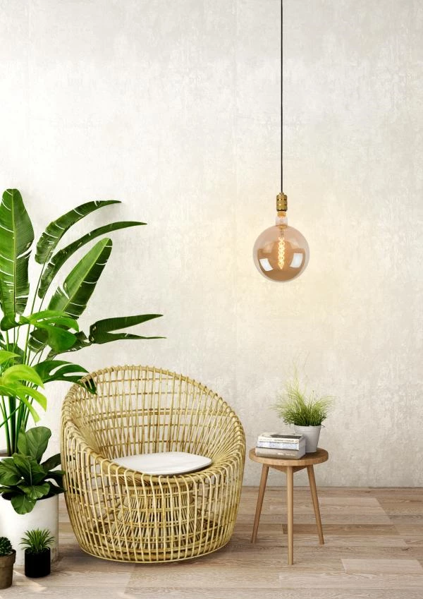 Lucide JOVA - Lámpara colgante - Ø 12 cm - 1xE27 - Oro mate / Latón - ambiente 1